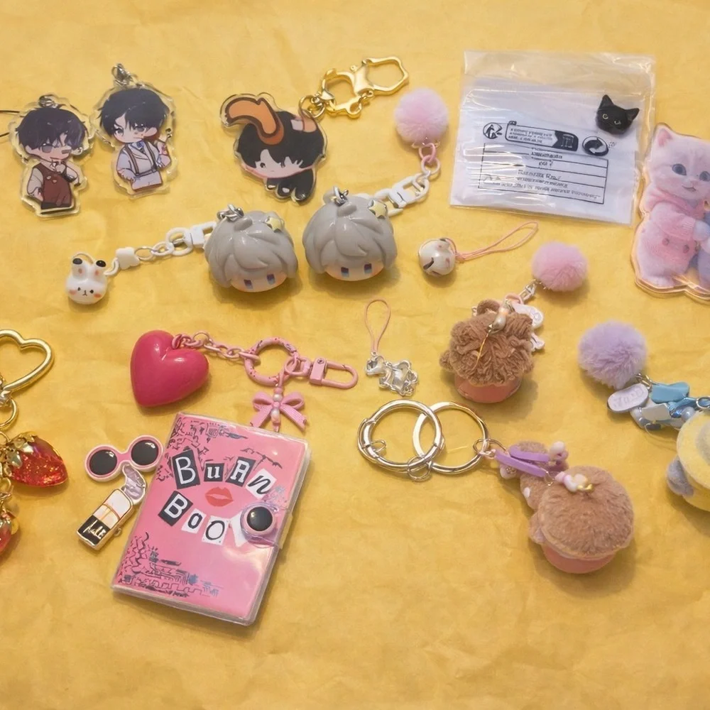 Kawaii Pink 16 Keychain Bundle - Kids Accessories Party Favors Easter Basket